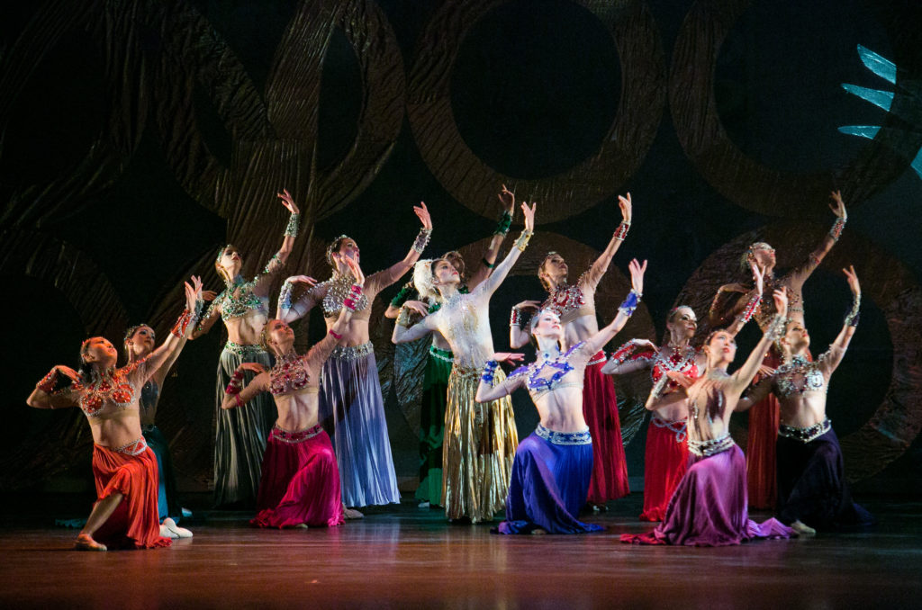 Dennis Spaight's "Scheherazade - 1001 Arabian Nights" | Miki Kawamura, Principal, with Oklahoma City Ballet Company Dancers | Photo by Jana Carson