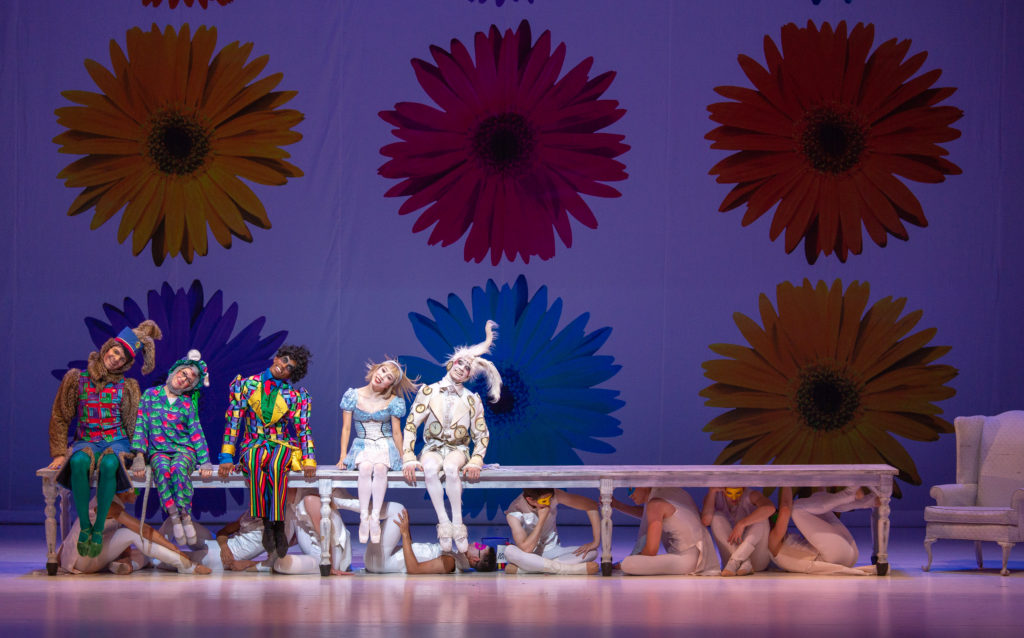 Septime Webre's "ALICE (in wonderland)" | DaYoung Jung & Jonathan Batista, Principals; with Amanda Herd Popejoy & Walker Martin, Soloist; and Dave Naquin, Corps de Ballet | Photo by Jana Carson