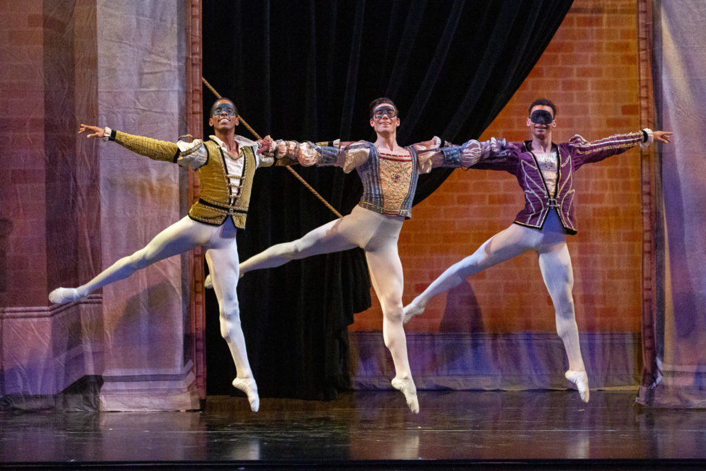 Robert Mills' "Romeo & Juliet" | Jonathan Batista, Principal, David Ward, Guest Principal, & Randolph Fernandez, Corps de Ballet | Photo by Jana Carson
